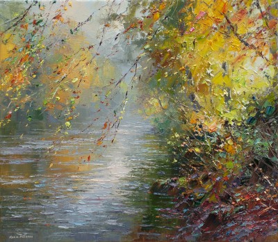 REX PRESTON - sunlight through the trees, clappersgate, lake district 